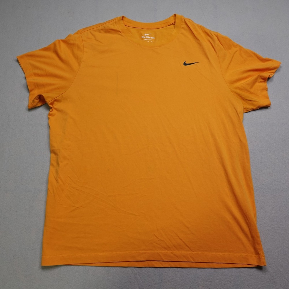 Nike T-Shirt Mens Size XXL Orange Dri-Fit Athletic Training Short Sleeve Tee
